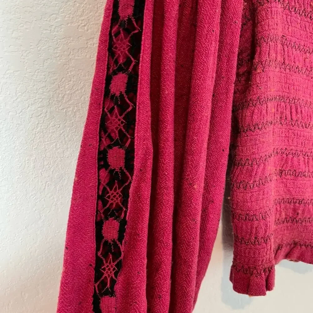 FREE PEOPLE MAGGIE EMBROIDERED ROSE HYPNOTIC WOMEN SIZE MEDIUM BRAND NEW
